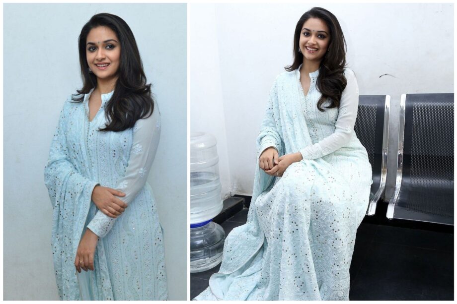 Keerthy Suresh Giving Outfit Chic Hot Lady Vibes In Salwar Kameez - 3