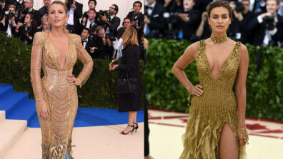 Blake Lively To Irina Shayk: Whose Versace Feathered Dress Is On Point?