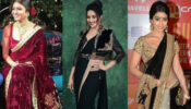 Burn the oomph quotient in a hot velvet saree like Anushka Sharma, Madhuri Dixit & Shriya Saran