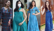 Burn the vogue game like Sara Ali Khan, Anushka Sharma, Kriti Sanon, & Aishwarya Rai in a teal blue maxi dress to woo your crush