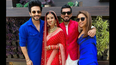 Dheeraj Dhoopar’s ‘Main Tera Hero’ moment with newlyweds Shiny Doshi & Lavesh Khairajani, see viral pics