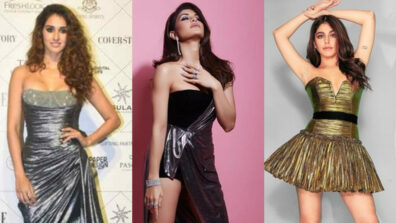 Flaunt your hot thighs in a strapless metallic dress the Disha Patani, Jacqueline Fernandez & Alaya F way