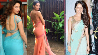 Hottest Saree Babe (Fan Battle): Tamannaah Bhatia Vs Shraddha Kapoor Vs Nora Fatehi: Who deserves a 10/10 for backless blouse design?