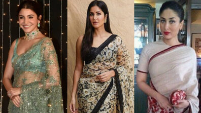 In love with designer Sabyasachi’s hand-stitched sarees? Take vogue cues from Anushka Sharma, Katrina Kaif & Kareena Kapoor