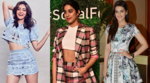 In love with the co-ord set skirt & crop top? Take cues from Ananya Panday, Janhvi Kapoor & Kriti Sanon