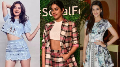 In love with the co-ord set skirt & crop top? Take cues from Ananya Panday, Janhvi Kapoor & Kriti Sanon