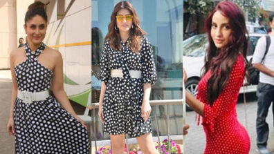 In love with the polka dot style midi dresses? Take vogue cues from Kareena Kapoor, Kriti Sanon & Nora Fatehi’s wardrobe