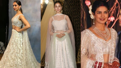 In love with the pristine white chikankari lehenga? Take cues from Deepika Padukone, Alia Bhatt & Priyanka Chopra