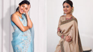In Pictures: Sai Pallavi & Keerthy Suresh’s simple plain monotone saree designs that are festival fashion goals