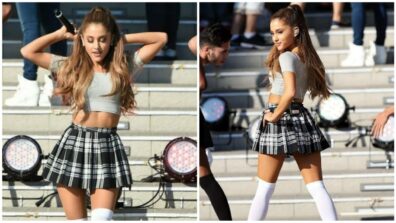 Back To School With Ariana Grande’s Hot Mini Checkered Skirts