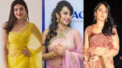 Kajal Aggarwal, Trisha Krishnan and Anushka Shetty’s Hottest Transparent Saree Style Moments For Fashion Goals