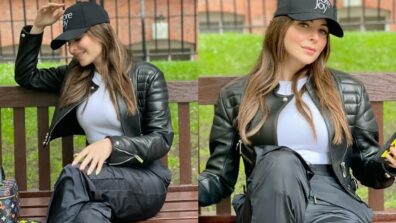 Kanika Kapoor Looks Uber Cool In A Leather Jacket And Black Joggers