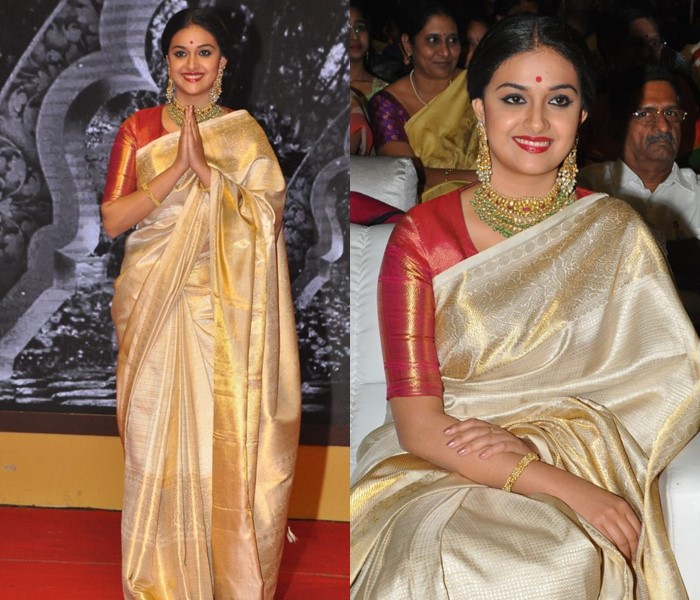 Keerthy Suresh Vs Bhanurekha Ganesan: Which Fashion Goddess Has Draped Her Saree Magnificently? - 0