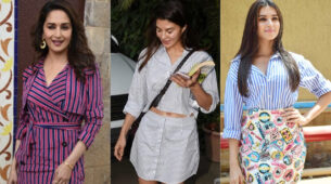Madhuri Dixit, Jacqueline Fernandez & Tara Sutaria’s ‘boss babe’ moments in striped shirt dress, see pics