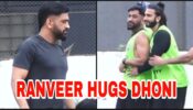 Oh So Cute: Ranveer Singh hugs MS Dhoni during celebrity football match practice, video goes viral