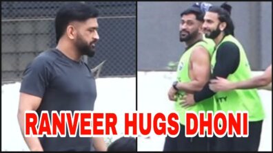 Oh So Cute: Ranveer Singh hugs MS Dhoni during celebrity football match practice, video goes viral