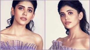 Oh So Hot: Sushant Singh Rajput’s Dil Bechara actress Sanjana Sanghi looks super sensuous in an off-shoulder lavender embellished outfit, fans in love with her eyes & lips