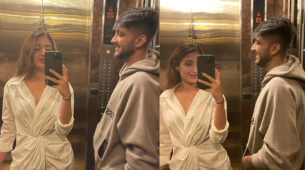 [Photos] Dhvani Bhanushali clicks super hot selfie in a bathrobe with a handsome man, netizens wonder who is he?