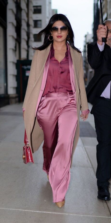 Priyanka Chopra Vs Jacqueline Fernandez: Which Diva Looks Bossy In Pink Satin Pantsuit? - 1