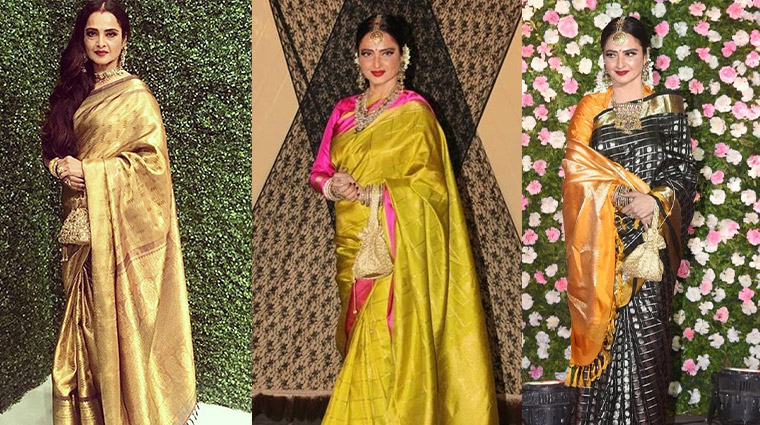 Rekha Is The Queen Of Experiments: Check Out Saree Looks Here - 2