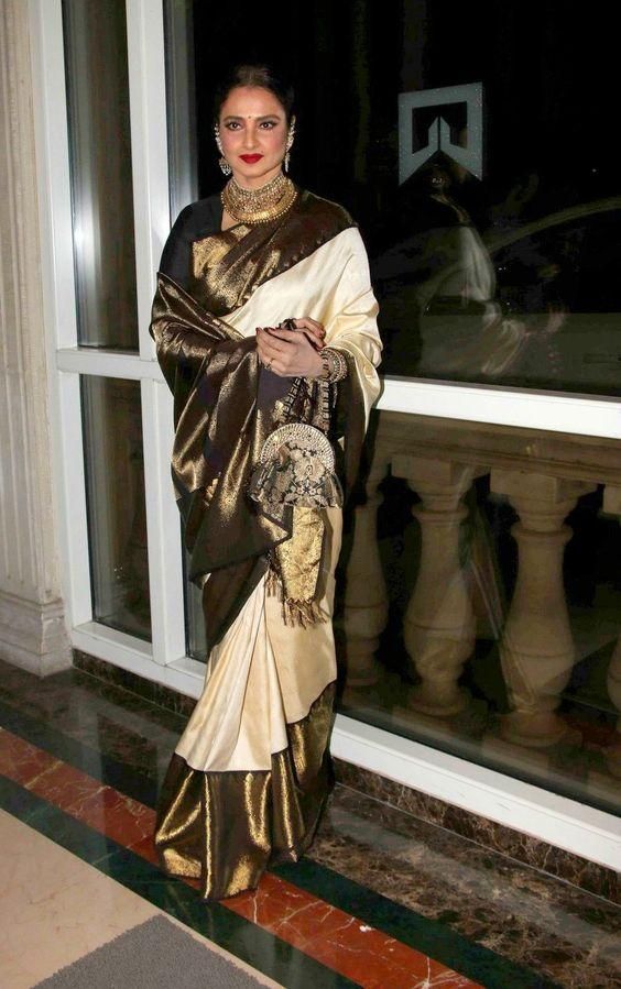 Rekha Is The Queen Of Experiments: Check Out Saree Looks Here - 3