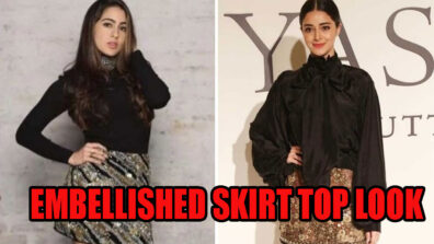 Sara Ali Khan Vs Ananya Panday: Which Hot Babe Aced The Embellished Skirt & A Black Top?