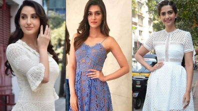 Slay the crochet midi outfit vibe like ‘boss babes’ Nora Fatehi, Kriti Sanon & Sonam Kapoor to make bold fashion statement