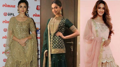 Slay the ethnic vibes in a sharara suit like Alia Bhatt, Deepika Padukone & Disha Patani