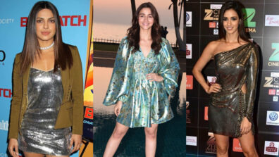 Slay the party look in a metallic mini dress like Priyanka Chopra, Alia Bhatt & Disha Patani