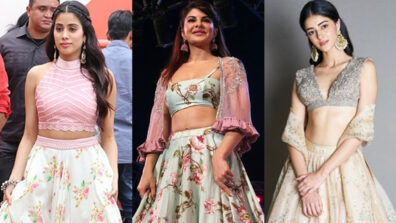 Slay the silk floral lehenga choli design like Janhvi Kapoor, Jacqueline Fernandez & Ananya Panday to make a fashion statement