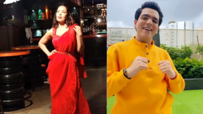 TMKOC diva Munmun poses like a hot bombshell in a red saree, Raj Anadkat says ‘just chill’