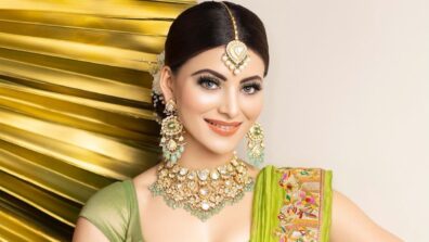 Urvashi Rautela burns the swag game in a green embellished chikankari blouse design, fans feel the heat