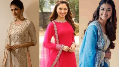 Want to slay in a salwar suit with skirt? Take cues from Malavika Mohanan, Tamannaah Bhatia & Keerthy Suresh’s wardrobe