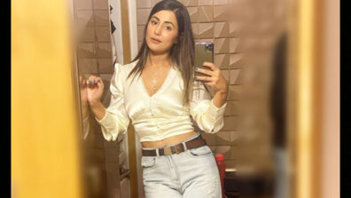 What A Beauty: Hina Khan looks super sensuous in a white crop party shirt & ripped denim, fans go bananas