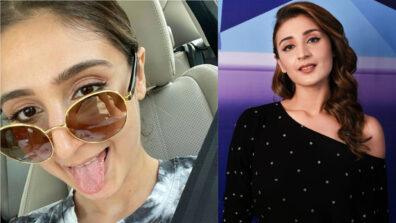 Who is Dhvani Bhanushali making faces at?