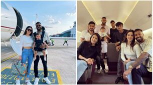 See Throwback Pictures Of Hardik Pandya With His Son Agastya And Wife Natasa Flying On A Private Jet