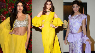 All set for the shaadi season this winter? Get the Indo-Western saree fashion on point the Jacqueline Fernandez, Kriti Sanon and Janhvi Kapoor style