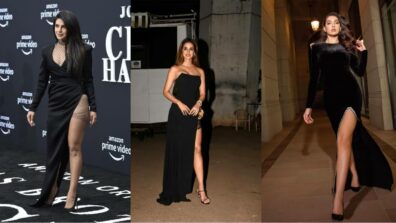 B-Town Swag Queen: Priyanka Chopra Vs Disha Patani Vs Nora Fatehi: Who flaunts hot pair of legs the best in a sensuous black thigh high slit dress? (Ultimate Fan Battle)