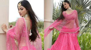 Baithe Baithe Yeh Kya Ho Gaya: Mouni Roy does a super hot sensuous dance in transparent pink lehenga choli, video goes viral