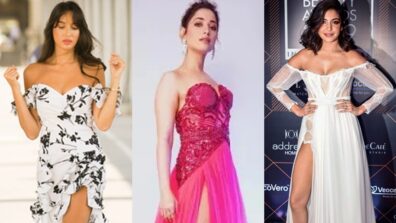 Burning Hot Babes: Nora Fatehi, Tamannaah Bhatia and Anushka Sharma flaunt their hot legs in off-shoulder thigh high outfits, feel the heat