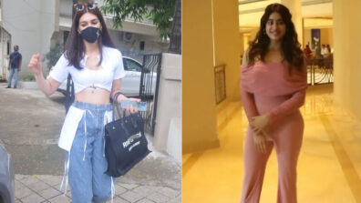 Celeb Spotting: Kriti Sanon flaunts her midriff in a white crop top, Janhvi Kapoor is a sizzling damsel in pink off-shoulder bodycon dress