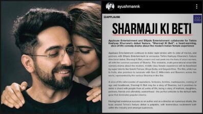 Congratulations: Ayushmann Khurrana announces Tahira Kashyap’s debut as a feature film director with ‘Sharmaji Ki Beti’, read details