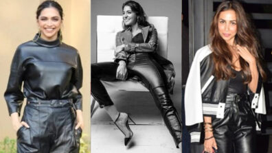 Deepika Padukone, Anushka Sharma and Malaika Arora flaunt their curvaceous figures in black leather spandex outfits, fans sweat