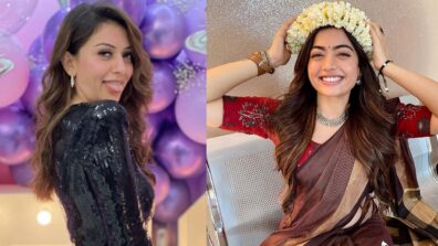 Desi Or Videsi: Rashmika Mandanna’s traditional saree gajra look Vs Hansika Motwani’s bold blue shimmery western avatar, which look steals your heart? (Ultimate Fan Battle)