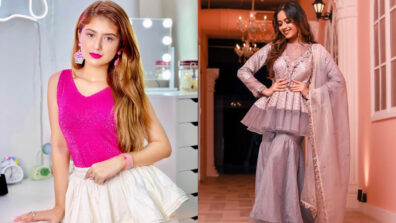 Desi Vs Videsi: Arishfa Khan in a hot sleeveless monotone pink skirt dress Vs Jannat Zubair Rahmani in an Ayushi Shah ethnic Indo-Western embellished outfit, who steals your heart? (Ultimate Fan Battle)