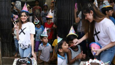 Emotional Moment: Jannat Zubair Rahmani celebrates 20th birthday with poor kids, feeds them chocolate cake to bring a smile on their faces