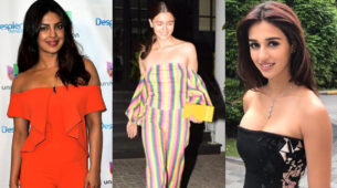 Flaunt your hot collar bone in an off-shoulder jumpsuit the Priyanka Chopra, Alia Bhatt and Disha Patani style to stab hearts
