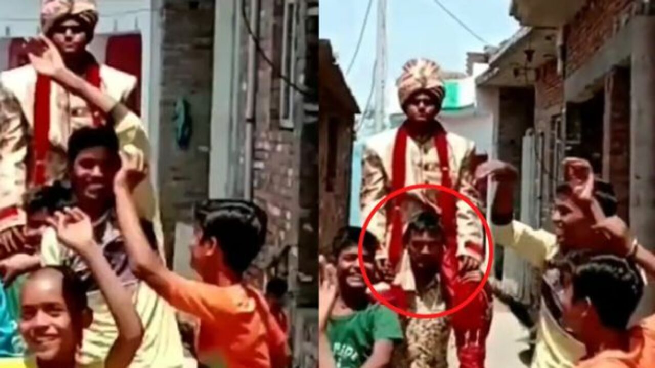 Hilarious! Ghodi pe na hua sawar! A Groom 'rides' on man's shoulders, see the viral video that will tickle your funny bones 459637