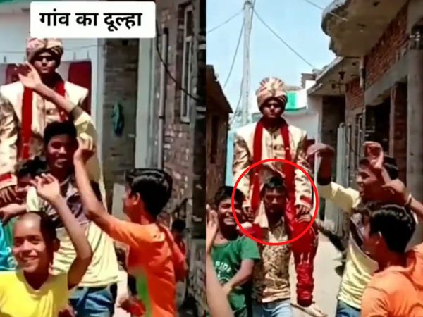 Hilarious! Ghodi pe na hua sawar! A Groom 'rides' on man's shoulders, see the viral video that will tickle your funny bones 459637