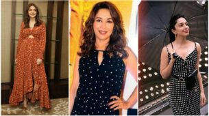 In love with high-chic polka dot pattern midi outfits? Anushka Sharma, Madhuri Dixit and Kiara Advani are your vogue Goddesses